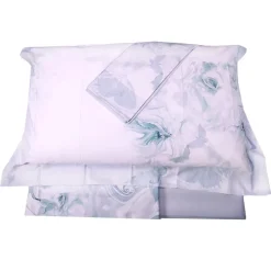 LA PERLA set lenzuola matrimoniale ADORABLE Raso di puro cotone floreale gesso