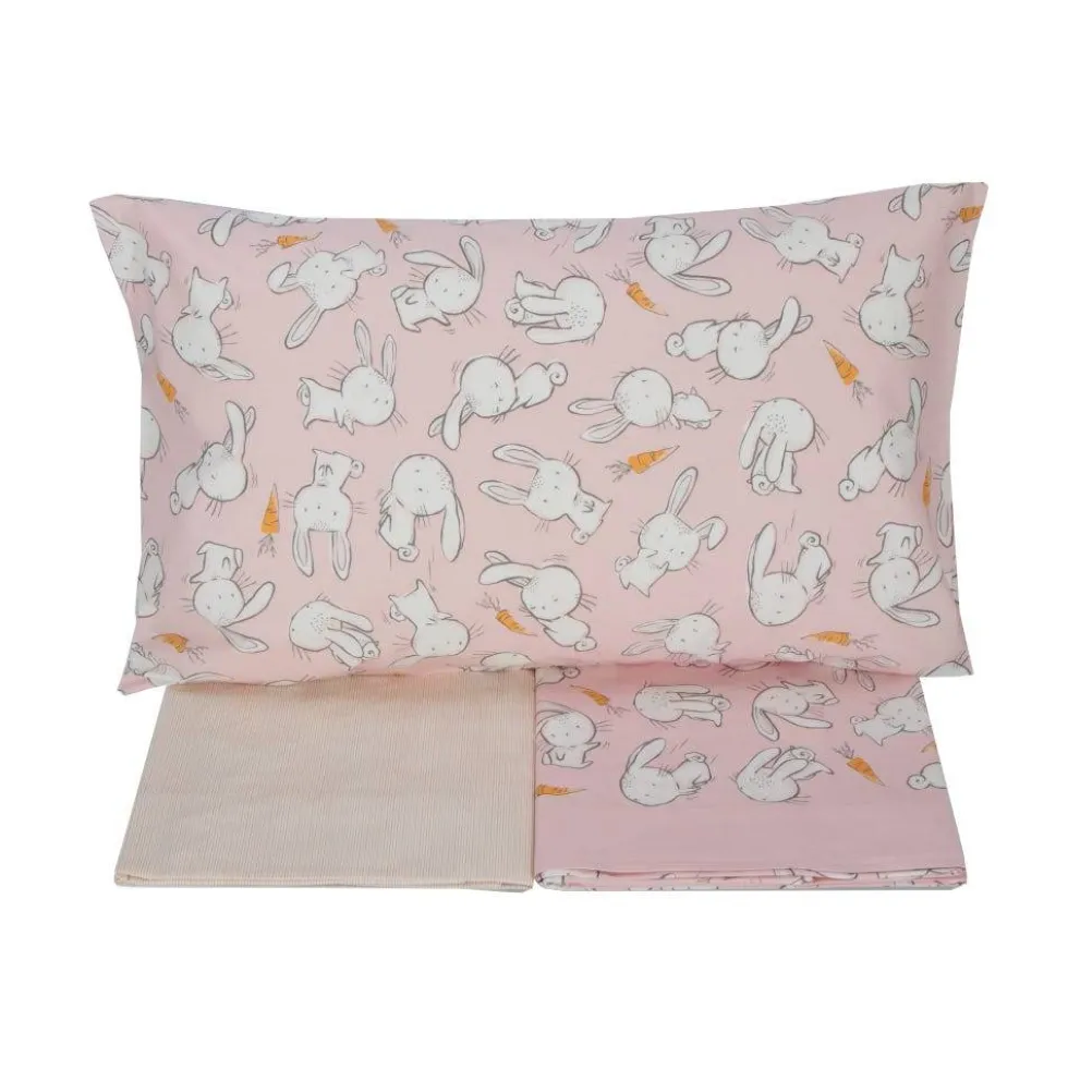 Lenzuola BABY completo lettino con sponde GABEL Guizzo rosa