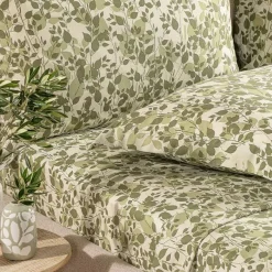 Lenzuola Caleffi completo matrimoniale in Cotone e Lyocell Chiara verde