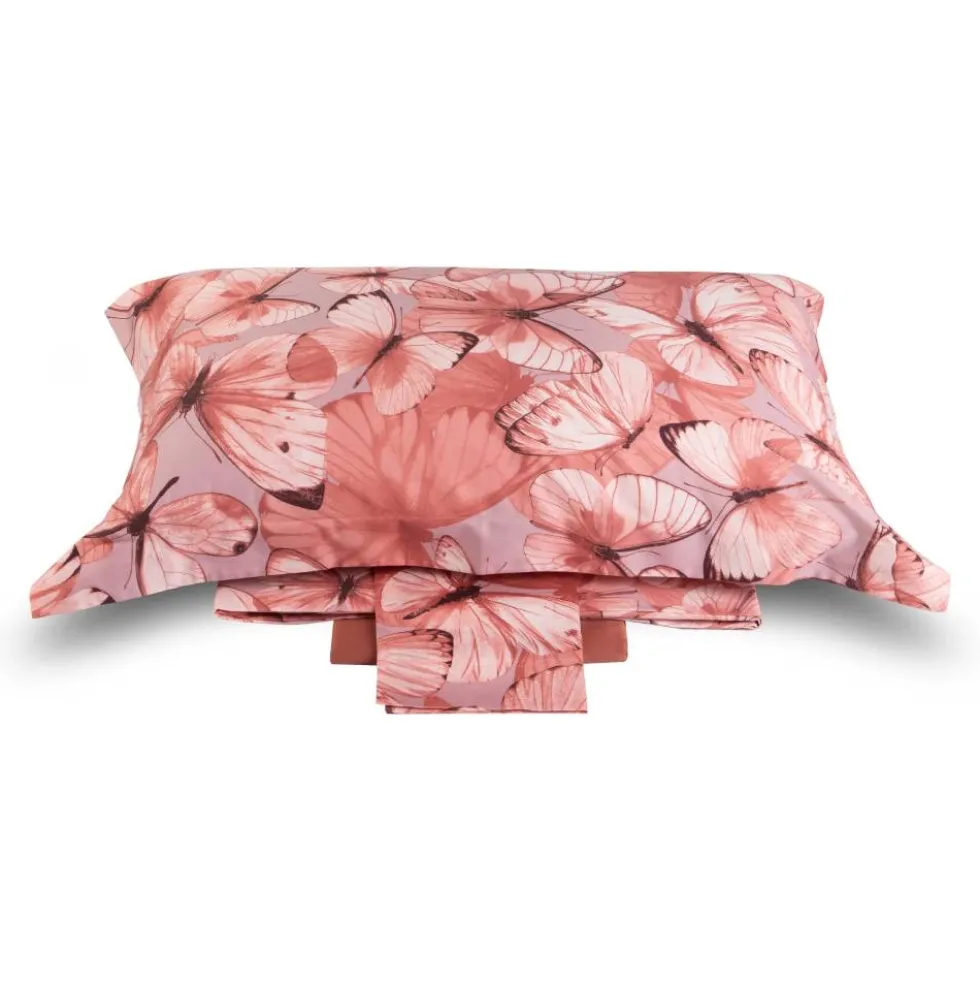 Lenzuola completo raso matrimoniale Blumarine Occhi Blu pesca