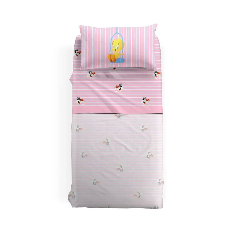 Lenzuola completo singolo Caleffi I Love Tweety Looney Tunes