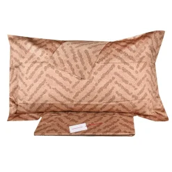 Lenzuola-copriletto Borbonese matrimoniale in raso CHEVRON cammello