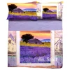 Lenzuola-copriletto in cotone Matrimoniale SAULT lavanda