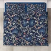 Lenzuola-copriletto matrimoniali MIRABELLO percalle Oasis blu