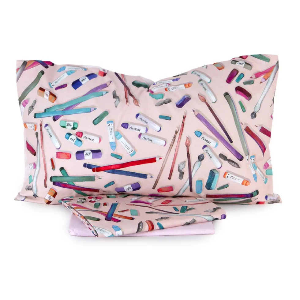 Lenzuola effetto copriletto BASSETTI completo CRAYON per bambine