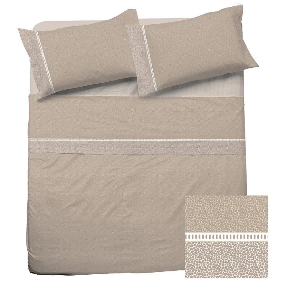 Lenzuola Flanella letto singolo Crono BEIGE - MACULATA ANIMALIER