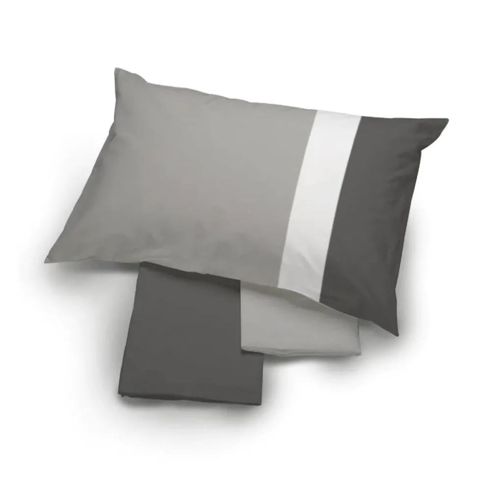 Lenzuola in flanella completo HAPPIDEA grigio scuro