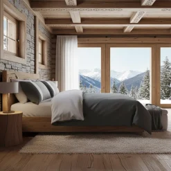 Lenzuola in flanella completo HAPPIDEA grigio scuro