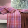 Lenzuola in puro cotone matrimoniali GABEL Brasilia quadretti fuxia