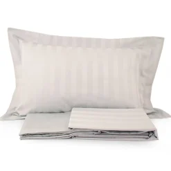 Lenzuola in raso completo Bellora Onice righe jacquard