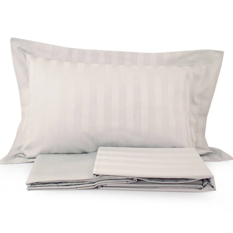 Lenzuola in raso completo Bellora Onice righe jacquard
