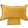 Lenzuola lino 100% e federe matrimoniale Soffio Giallo Ocra