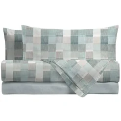 Lenzuola Matrimoniali Barrett Geometriche a quadri anice | Offerta Online