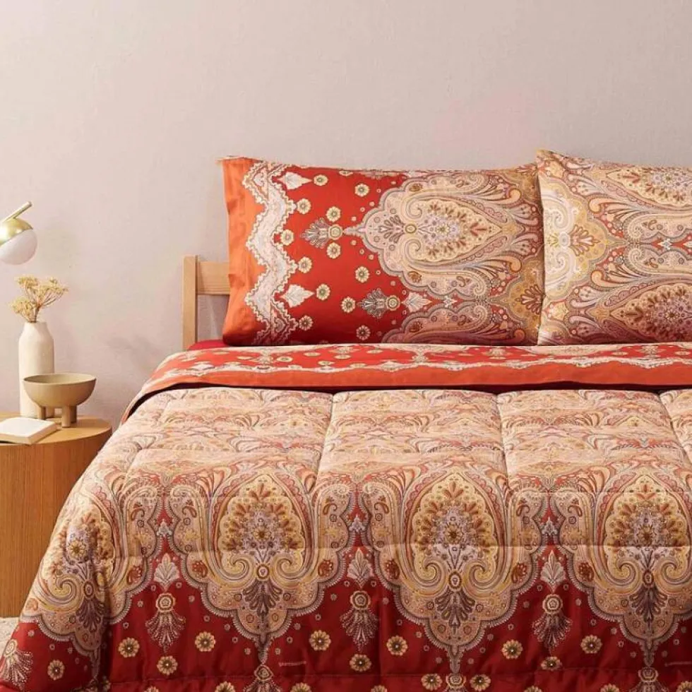 Lenzuola Matrimoniali Bassetti Granfoulard Isolabella in Raso R1 rosso