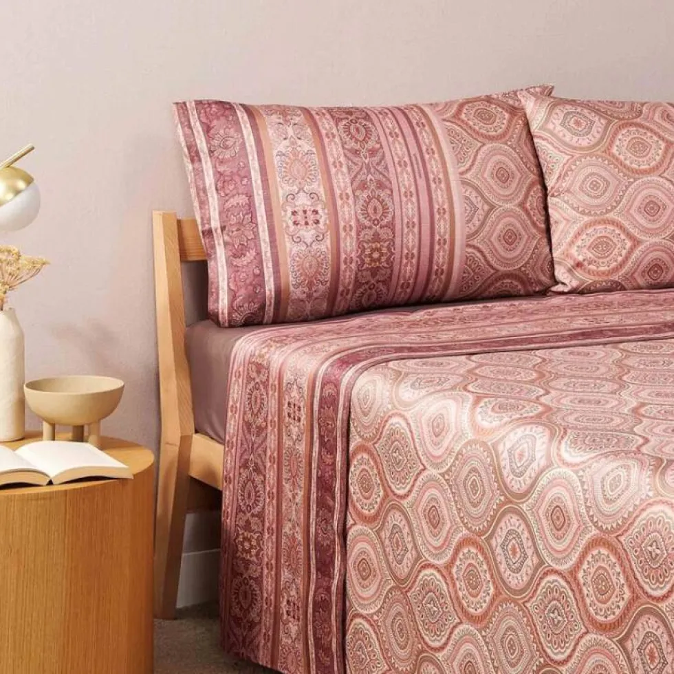 Lenzuola Matrimoniali completo Bassetti Granfoulard Hanbury P1 rosa