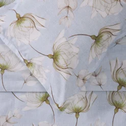 Lenzuola Matrimoniali completo in raso ZUCCHI Aurea azzurro