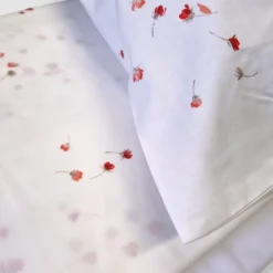 Lenzuola Matrimoniali in percalle ZUCCHI GINNY R1 fiorellini rossi