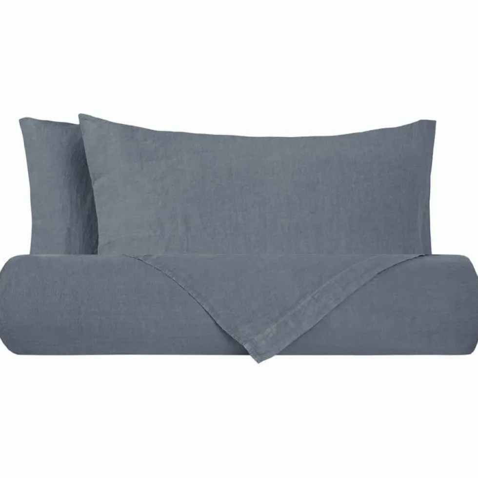 Lenzuola matrimoniali in puro lino Stone-Washed Loft 49 Baltico