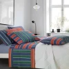 Lenzuola piazza e mezza completo in cotone GABEL Regimental blu