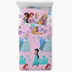Lenzuola Principesse completo singolo in cotone Disney per bambine