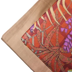 Lenzuola Raso 300 TC matrimoniale Selvaggia bordeaux multicolore