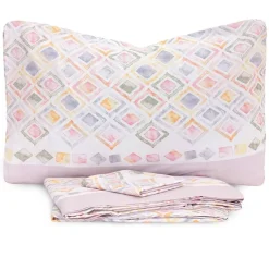 Lenzuola Singole rosa NILA: Design Geometrico Moderno in Cotone