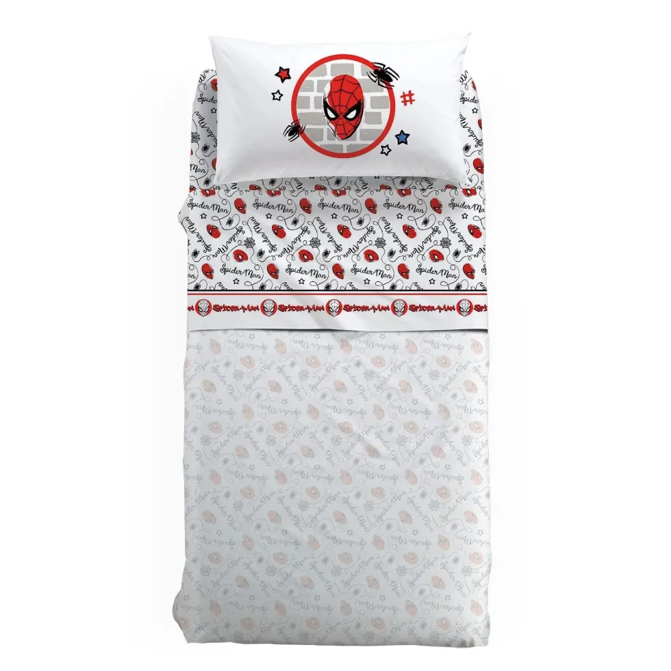 Lenzuola SPIDERMAN WALL Completo letto singolo per bambini