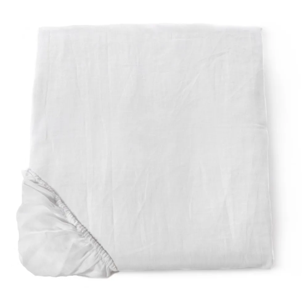 Lenzuolo con angoli Lino 100% FAZZINI Soffio Bianco