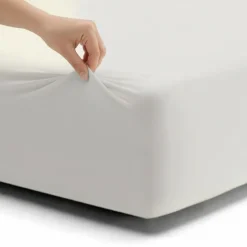 Lenzuolo sotto JERSEY estensibile matrimoniale 180x200 h.30 cm | perla