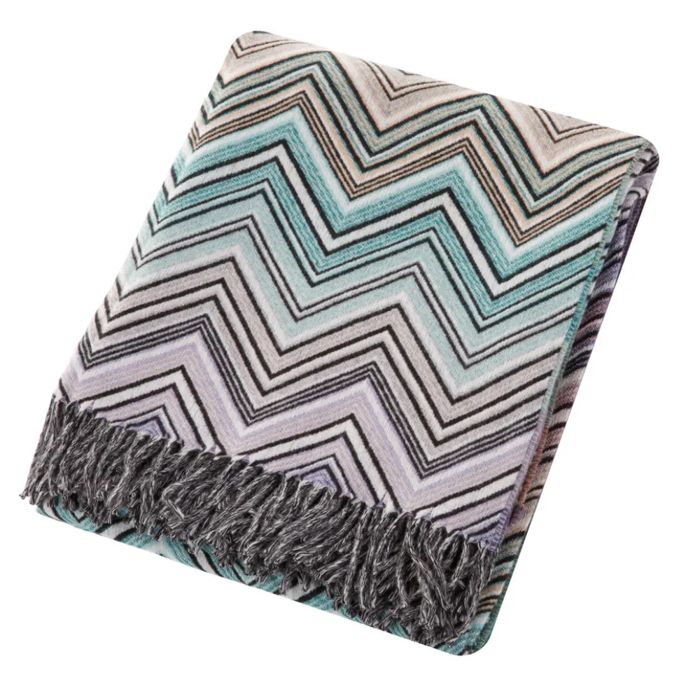Missoni Home plaid con frange 130x190 cm PERSEO 170 toni freddi