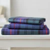 Parure lenzuola tinto filo matrimoniale Bossi WALLACE 7604 scozzese blu