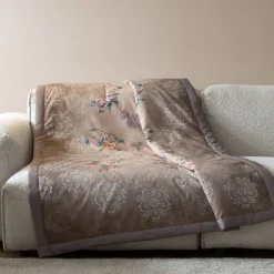 Plaid Esperidi 41 Bassetti 135x190 Eleganza floreale beige per la tua casa