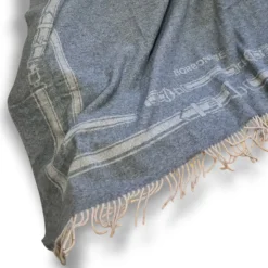 Plaid in lana con frange Borbonese 130x180 cm BELT grigio in scatola
