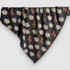 Plaid in Lana Cotta antracite con Cervi Alpini - Soffice e Accogliente per Casa