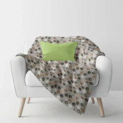 Plaid in lana cotta Made in Italy 150x170 cm margherite fondo grigio