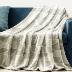 Plaid in micropile soffice coperta divano letto grigio perla