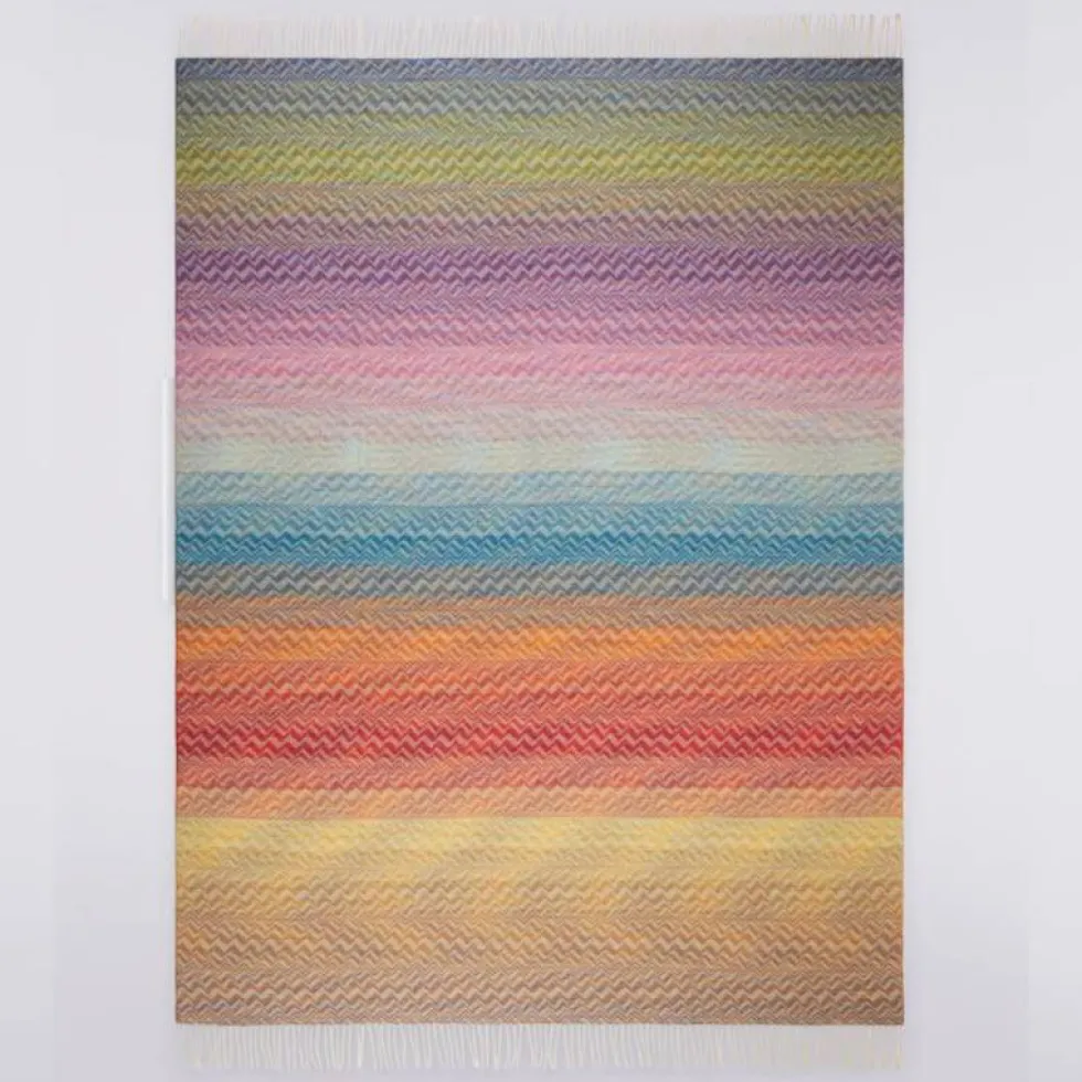 Plaid Missoni Home con frange 130x190 cm BASTIEN 100 zig-zag