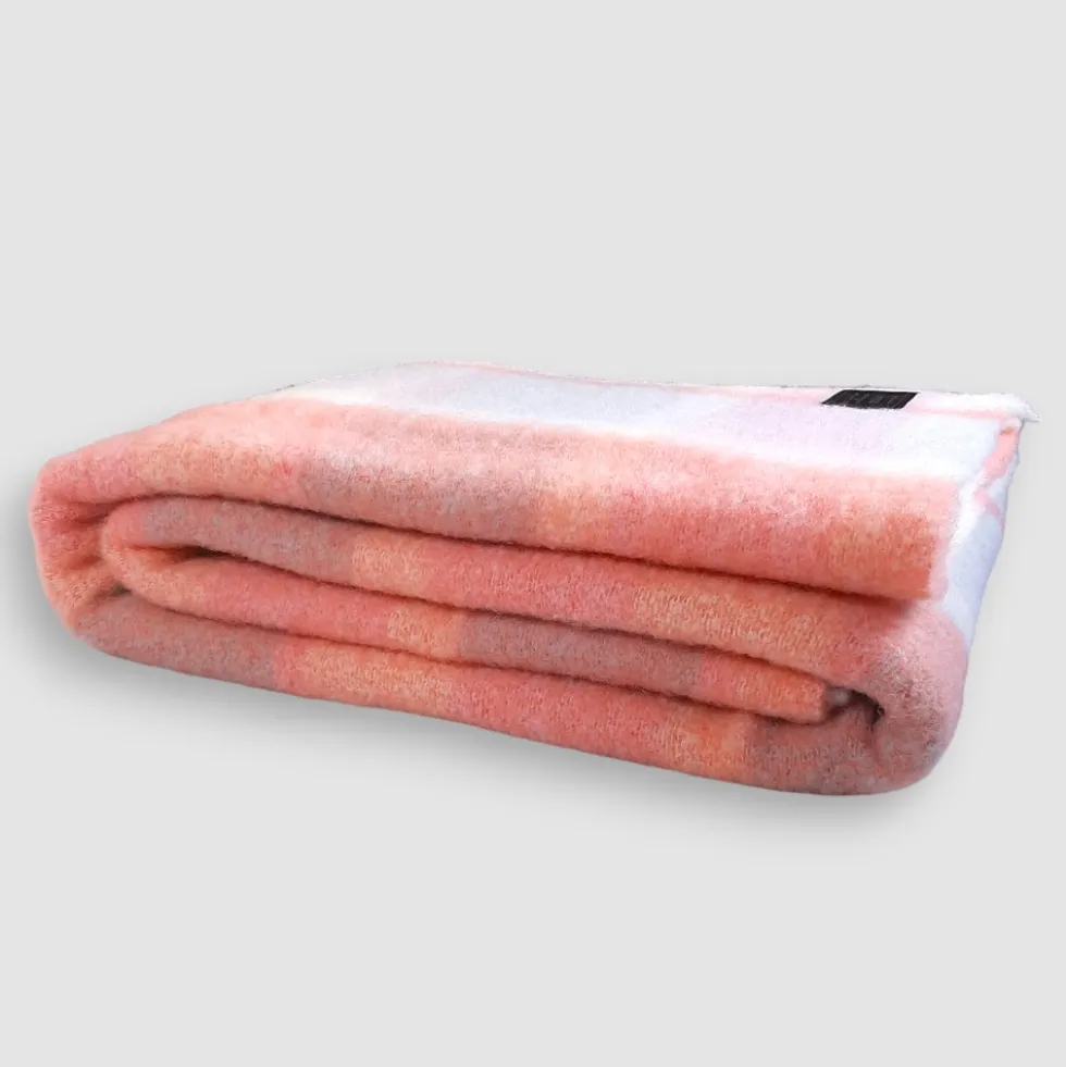 Plaid singolo coperta invernale Lana Vergine Mohair rosa