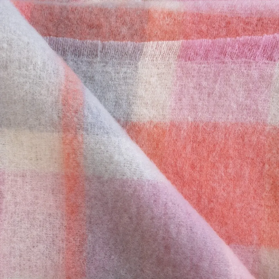 Plaid singolo coperta invernale Lana Vergine Mohair rosa