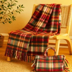 Plaid SWEET Mohair effect soffice coperta bordeaux 130x160 con borsa