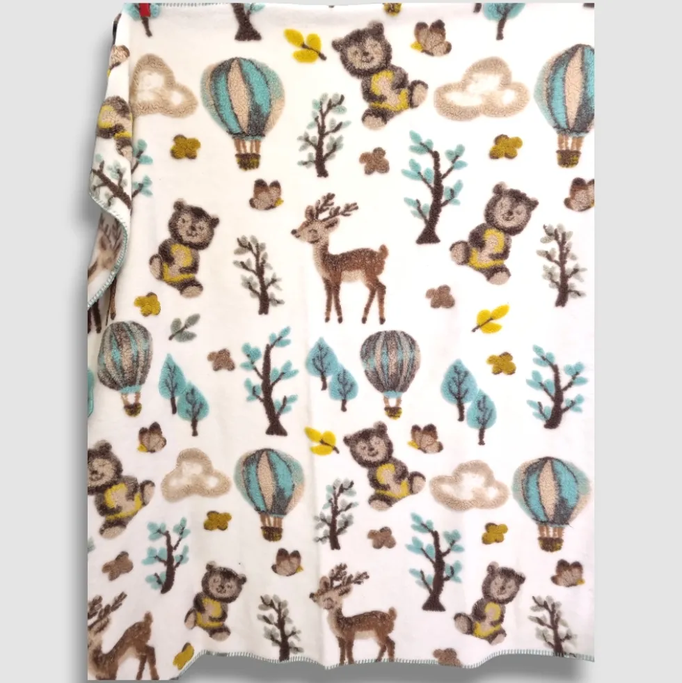 Plaid termico in lana compatta 150x170 cm Mongolfiere panna