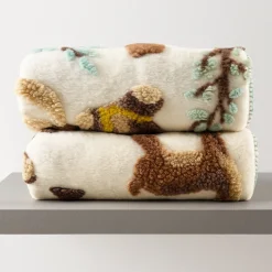 Plaid termico in lana compatta 150x170 cm Mongolfiere panna