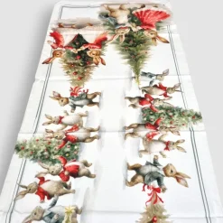 Runner da cucina in cotone 55x150 centro tavola Natalizio Party