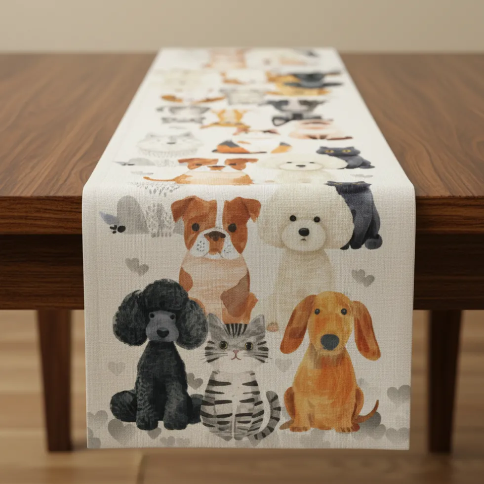 Runner da cucina tovaglia vis a vis in cotone 55x150 TAG HOUSE Amici