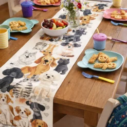Runner da cucina tovaglia vis a vis in cotone 55x150 TAG HOUSE Amici