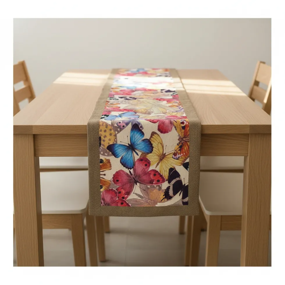 Runner in cotone 50x150 cm Borbonese Butterfly marrone