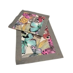 Runner in cotone 50x150 cm Borbonese Butterfly grigio