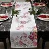 Runner Natalizio in puro cotone Piazza Pitti Charm rosa 50x140 cm