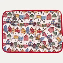Set Americana Natalizio Casette Tovaglietta e Tovagliolo
