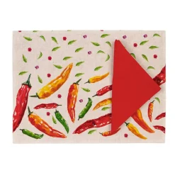 Set americana tovaglietta colazione e tovagliolo Chili rosso
